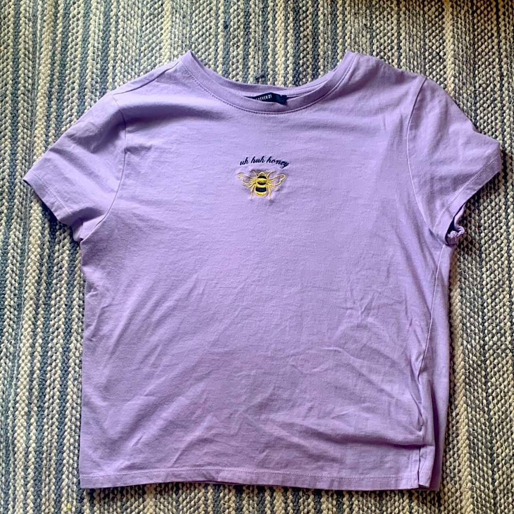 Forever 21 ‘uh huh honey’ light purple t-shirt, size S/P
